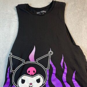 Hot Topic Black and Purple womens Tank Top with Character Design
